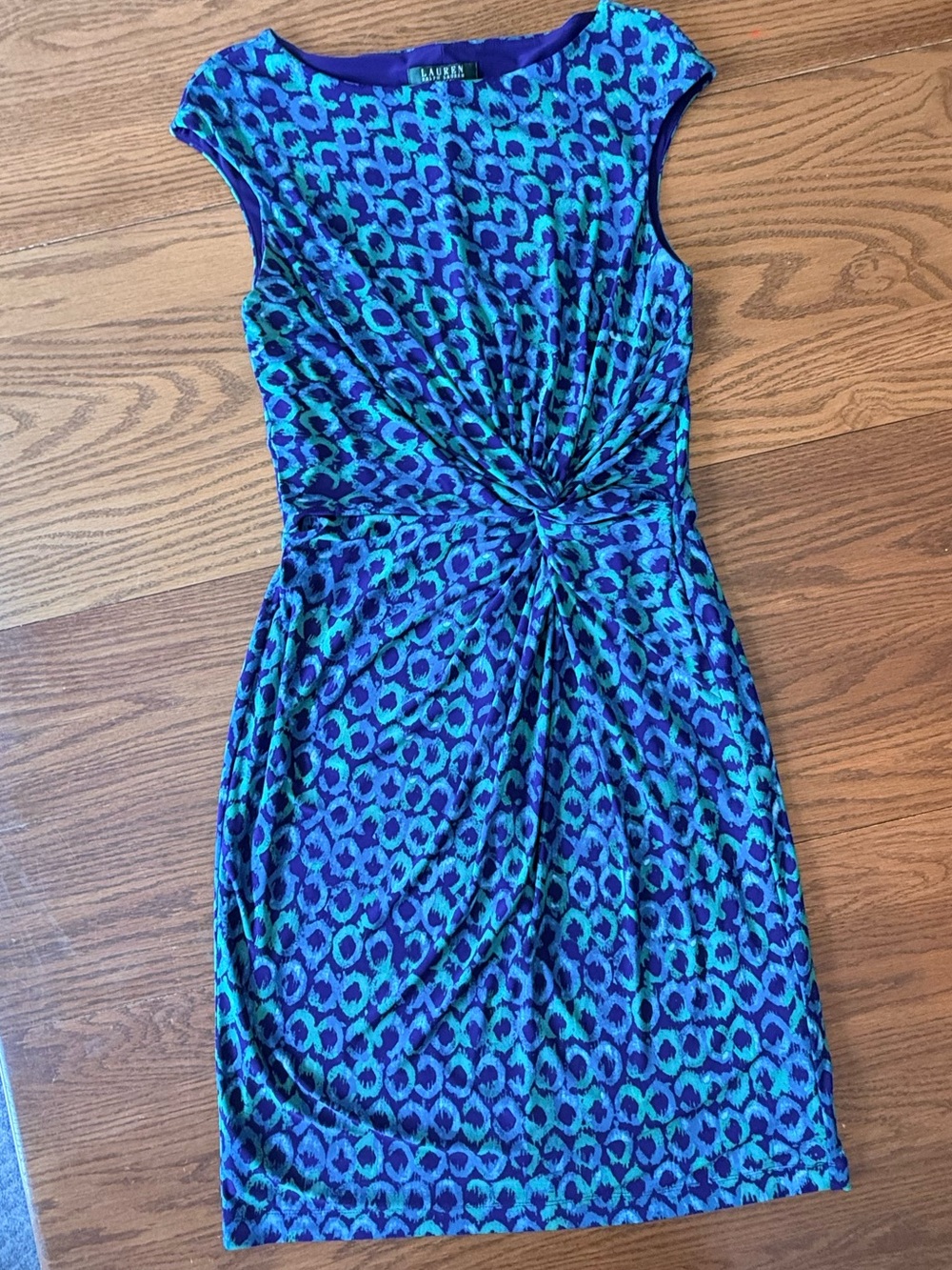 Lauren Ralph Lauren Dress Twist Knot Waist Sleeveless Lined Stretch Knit 10